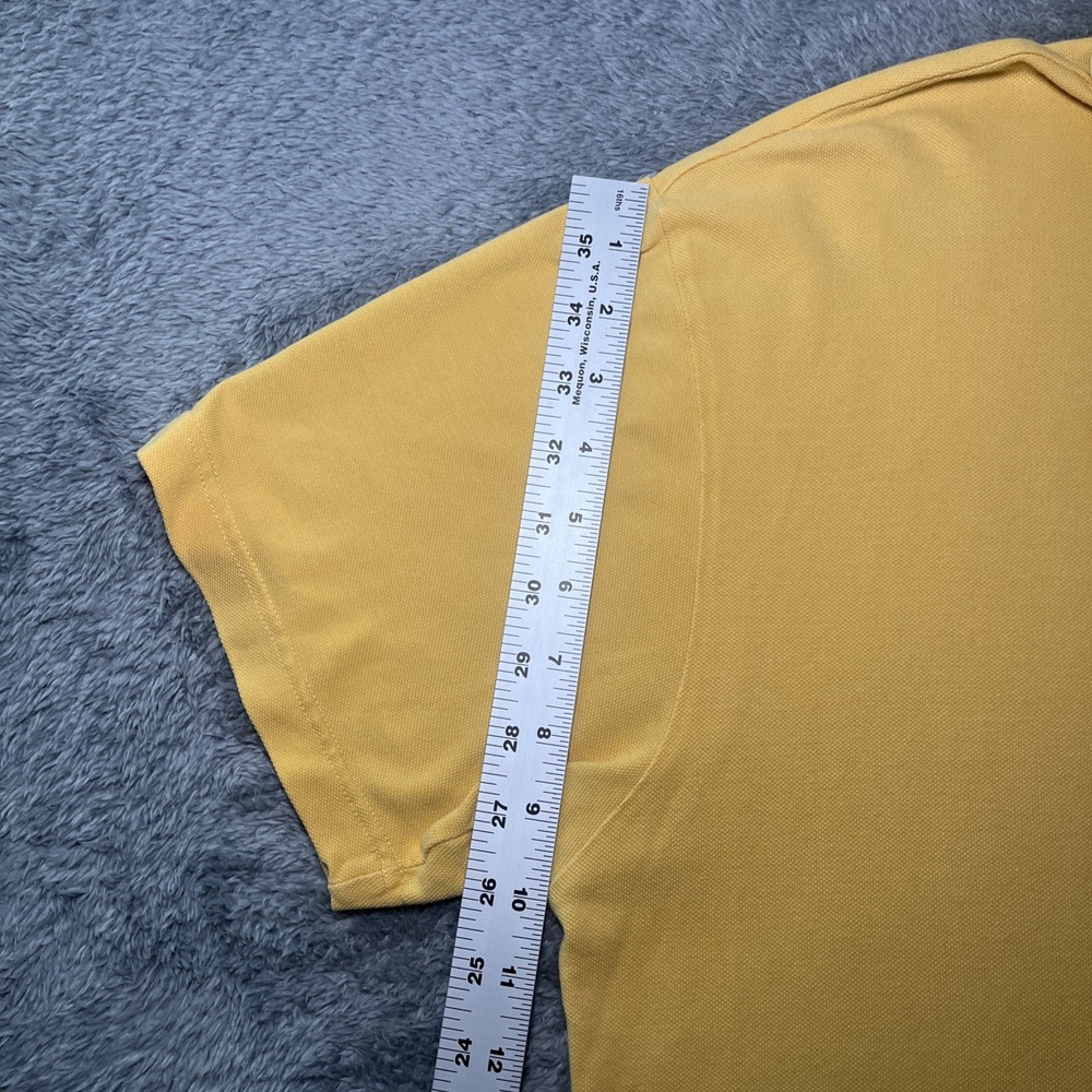 VTG Tommy Hilfiger Jeans Embroidered Denim Polo Yellow Shirt SZ L Short Sleeve - Picture 8 of 16